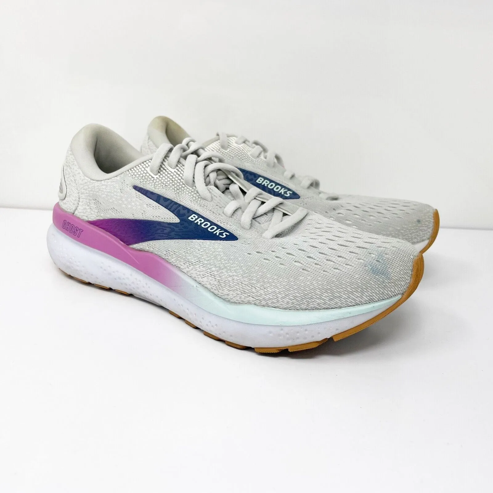 Brooks Womens Ghost 16 1204071B175 Blue Running Shoes Sneakers Size 8 B