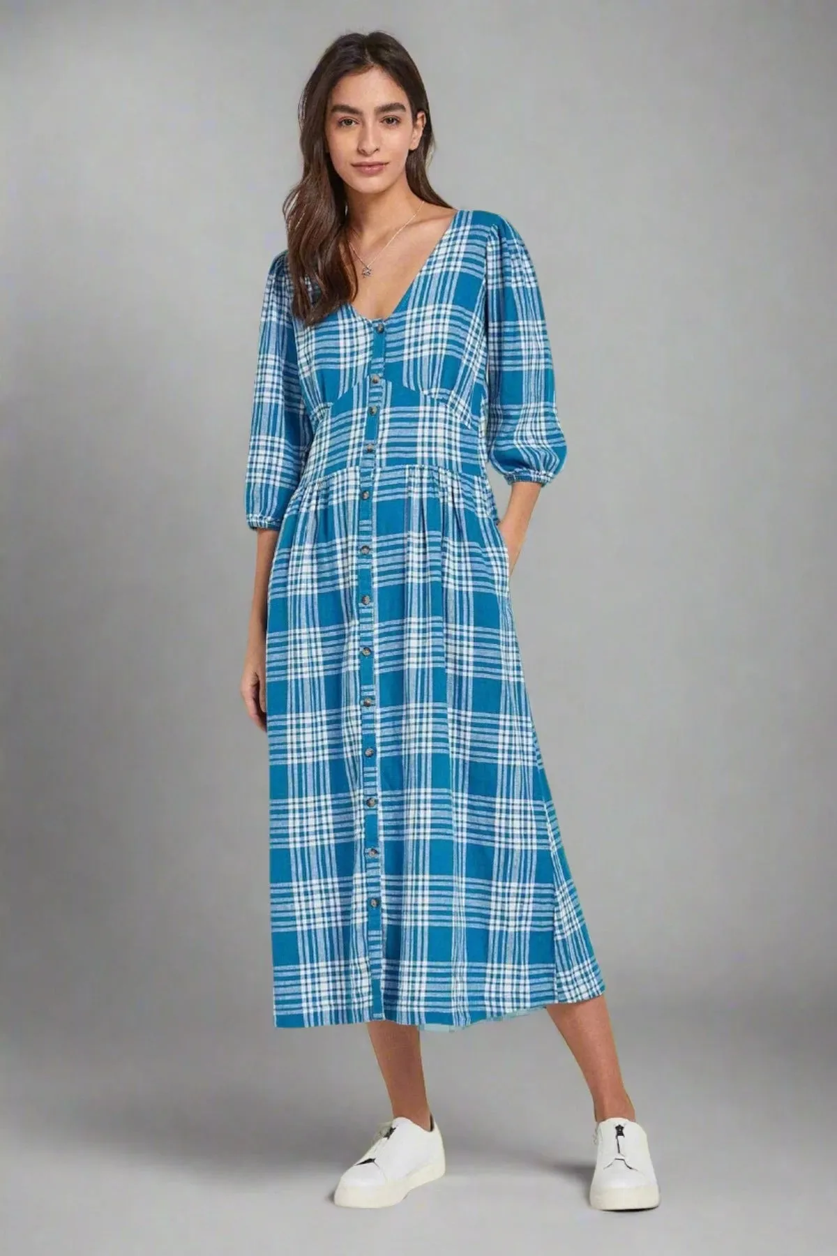 Check Midi Dress