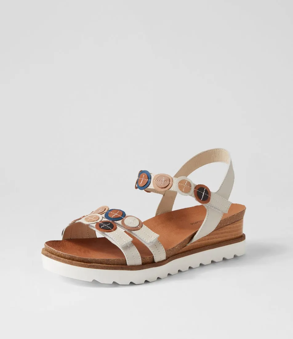 DJANGO & JULIETTE Bacchus Stone Tan Multi Leather Sandals