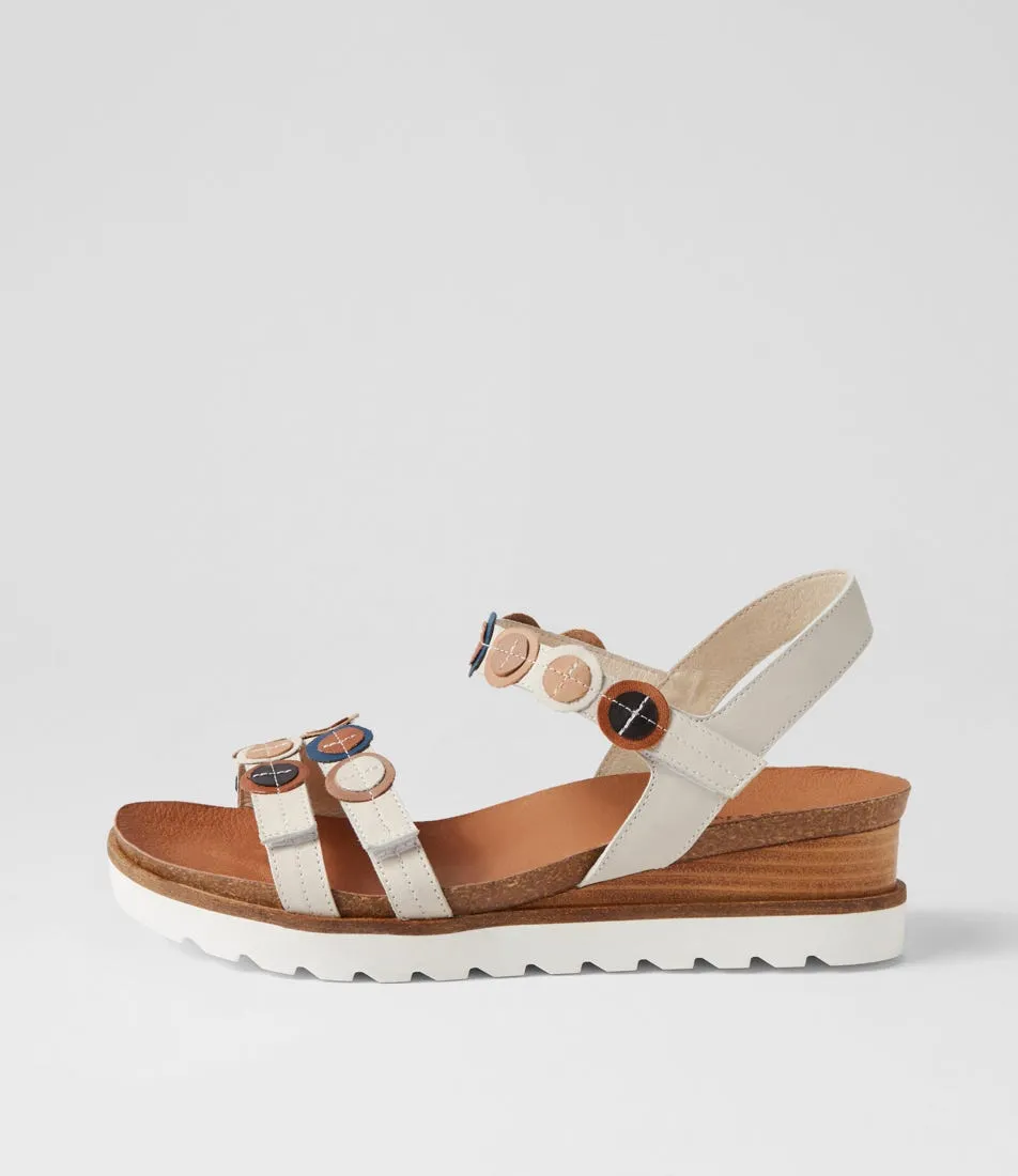 DJANGO & JULIETTE Bacchus Stone Tan Multi Leather Sandals