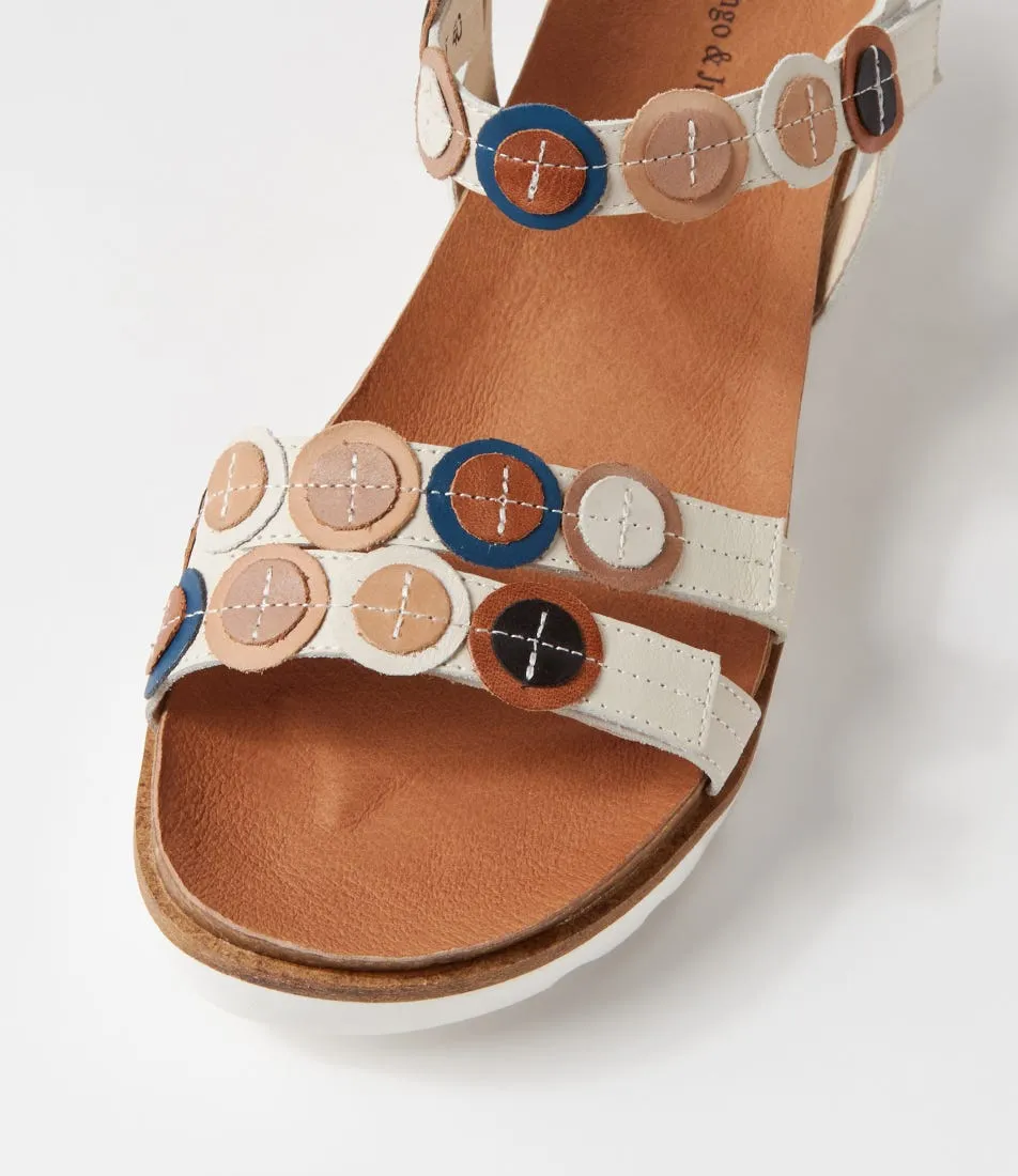 DJANGO & JULIETTE Bacchus Stone Tan Multi Leather Sandals