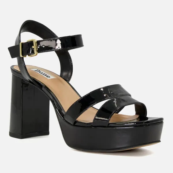 Dune London Molten Leather Mid-Platform Sandals