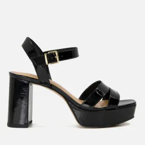 Dune London Molten Leather Mid-Platform Sandals