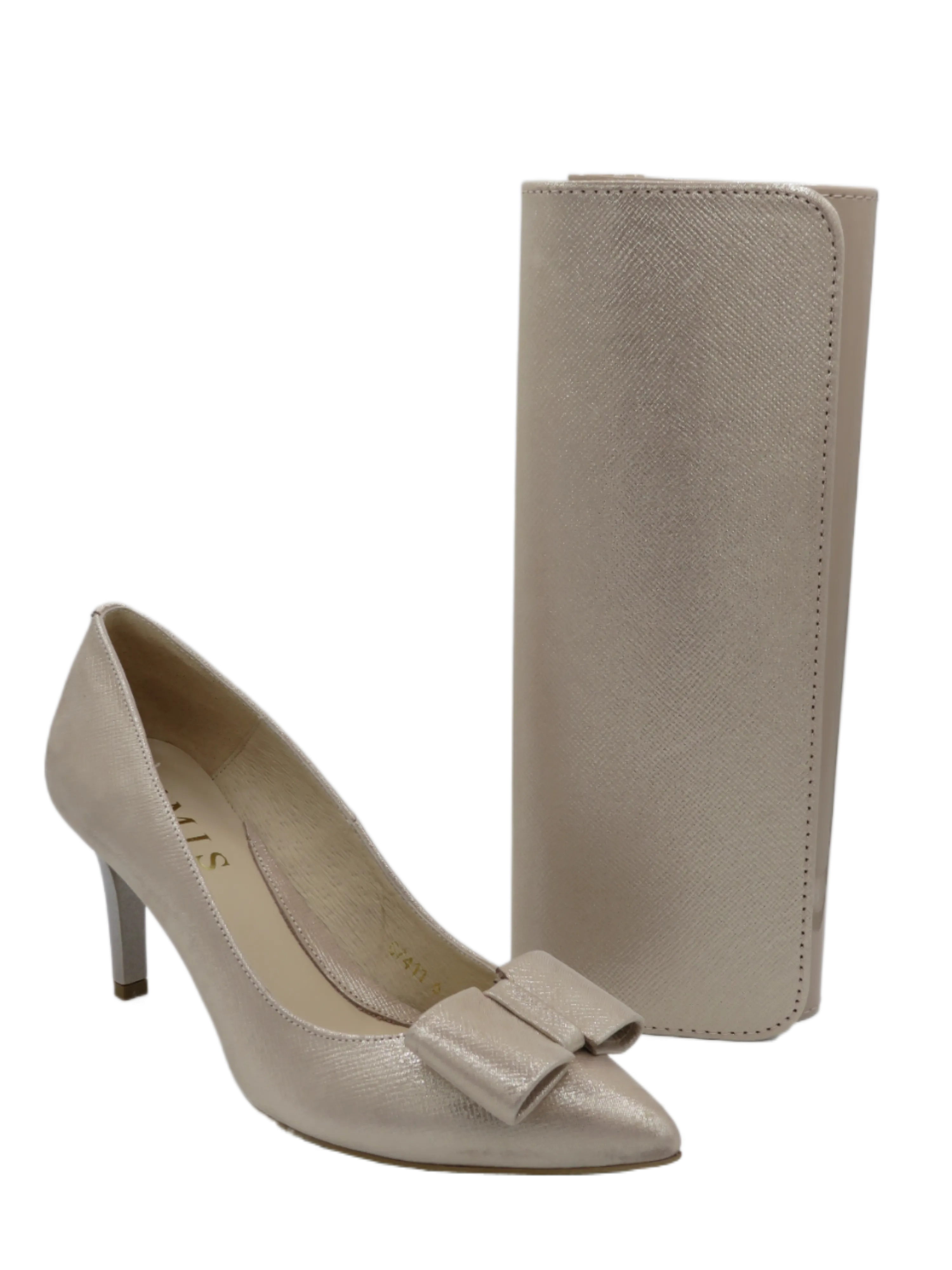Emis Clutch Bag - Blush/Gold Shimmer