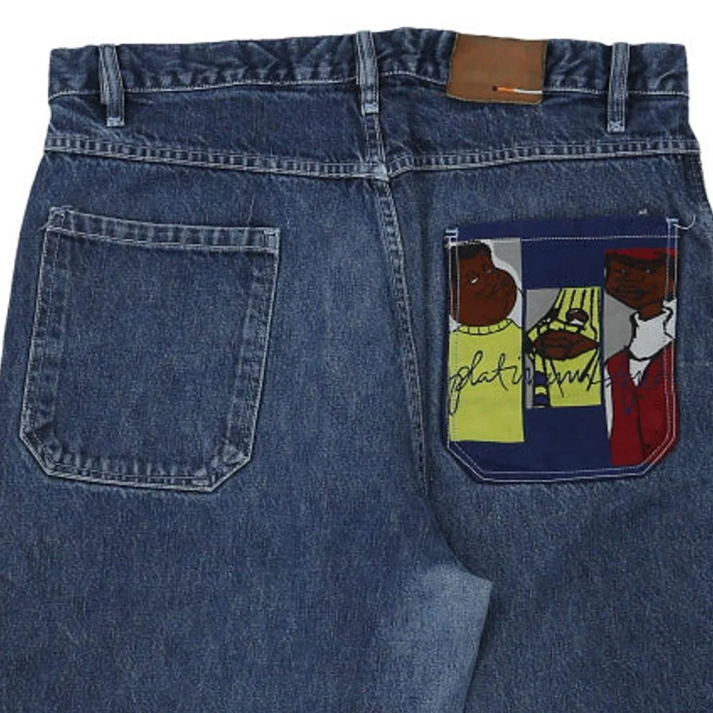 Fubu Graphic Jeans - 36W 31L Dark Wash Cotton