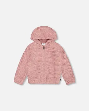 Hooded Plush Vest Dusty Pink