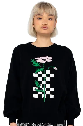 jumper Santa Cruz Checkerbloom Knit Crew - Black - women´s