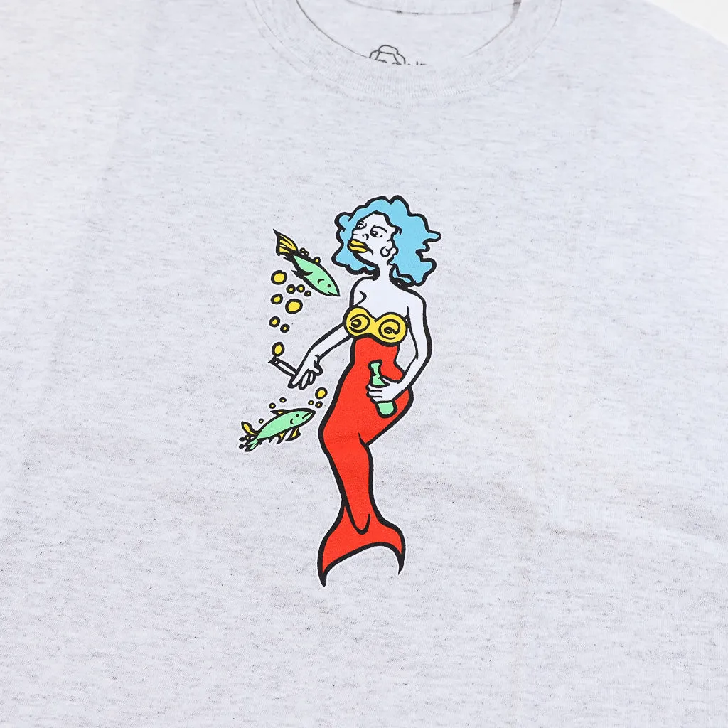 Krooked Skateboards - Mermaid T-Shirt - Ash / Multi
