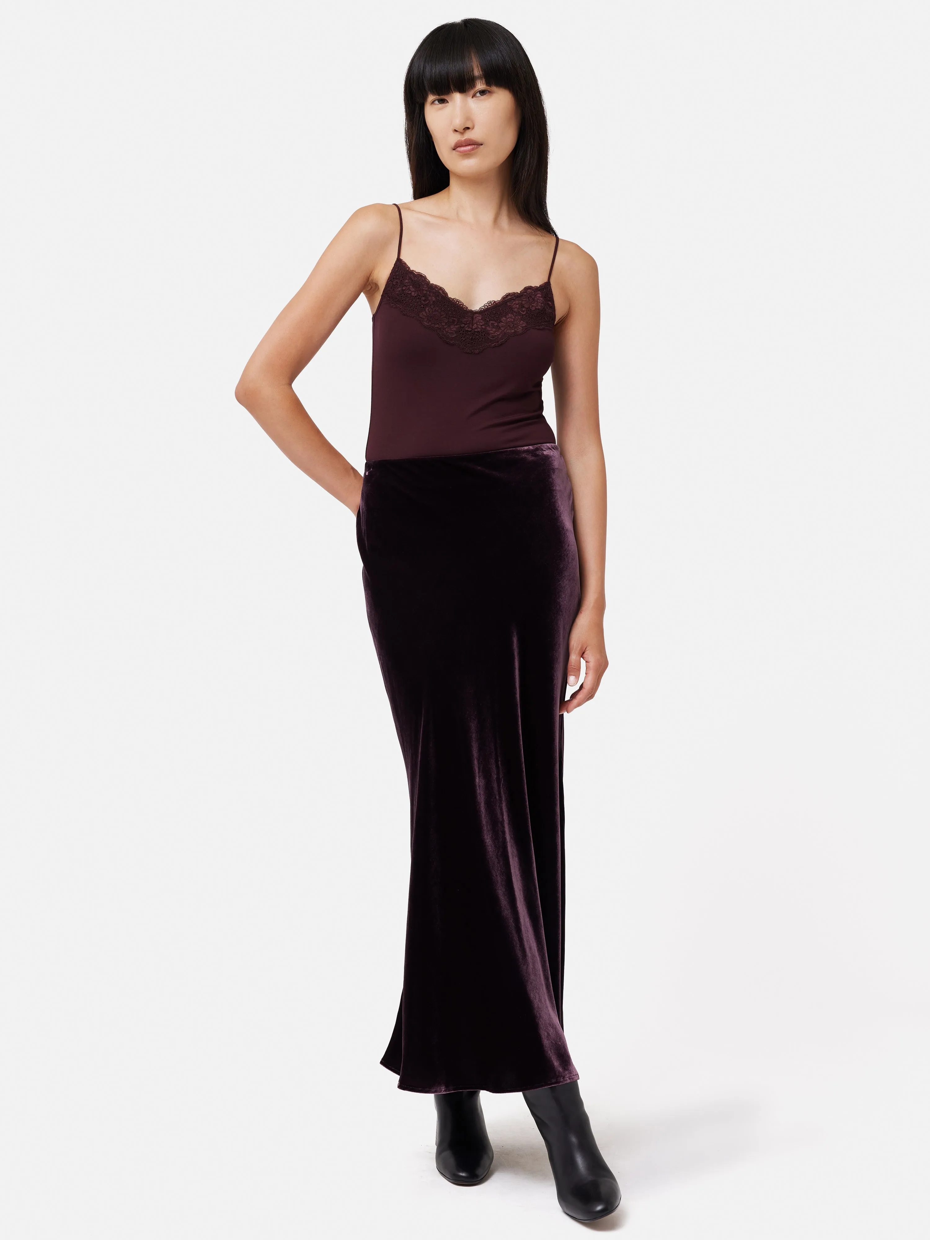 Modal Lace Vest | Black Cherry