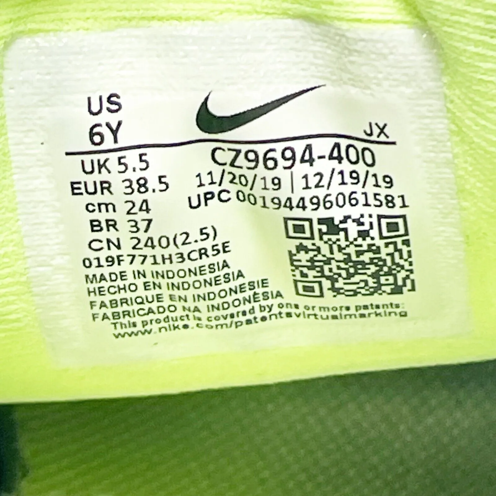 Nike Boys Revolution 5 CZ9694-400 Blue Running Shoes Sneakers Size 6Y
