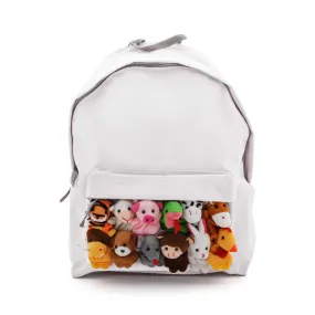 Regina White Backpack With Mini Peluches For Girls And Teenagers