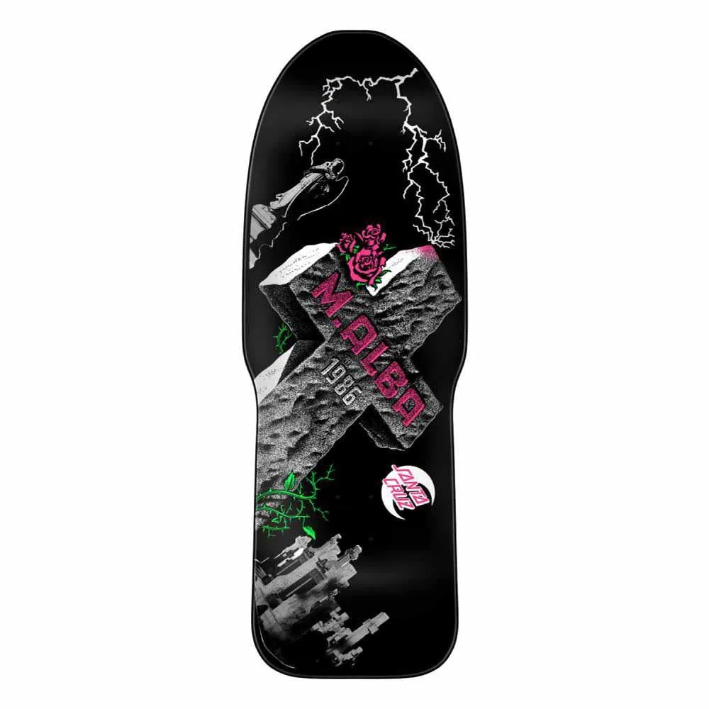 Santa Cruz Reissue Skateboard Deck Malba Tombstone Black 10.24
