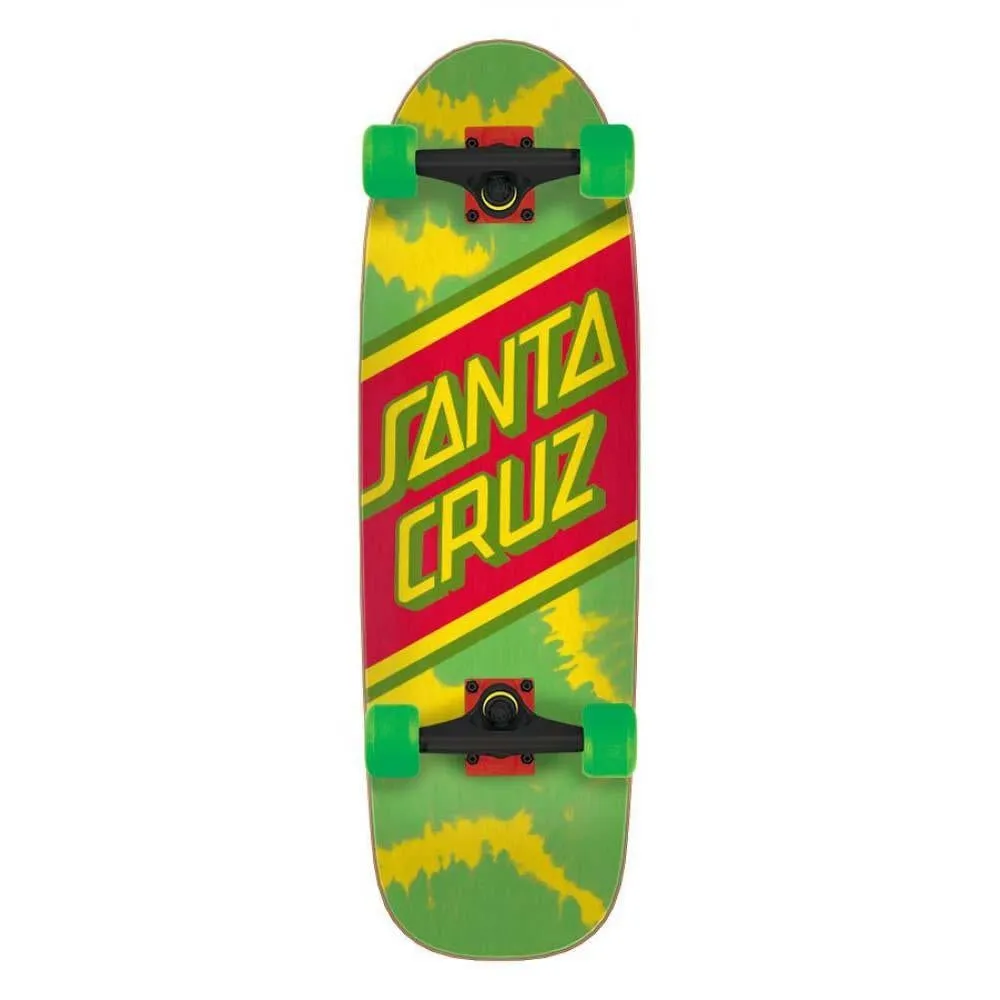 Santa Cruzer Factory Complete Skateboard Rasta Tie Dye Street Skate Green 8.79
