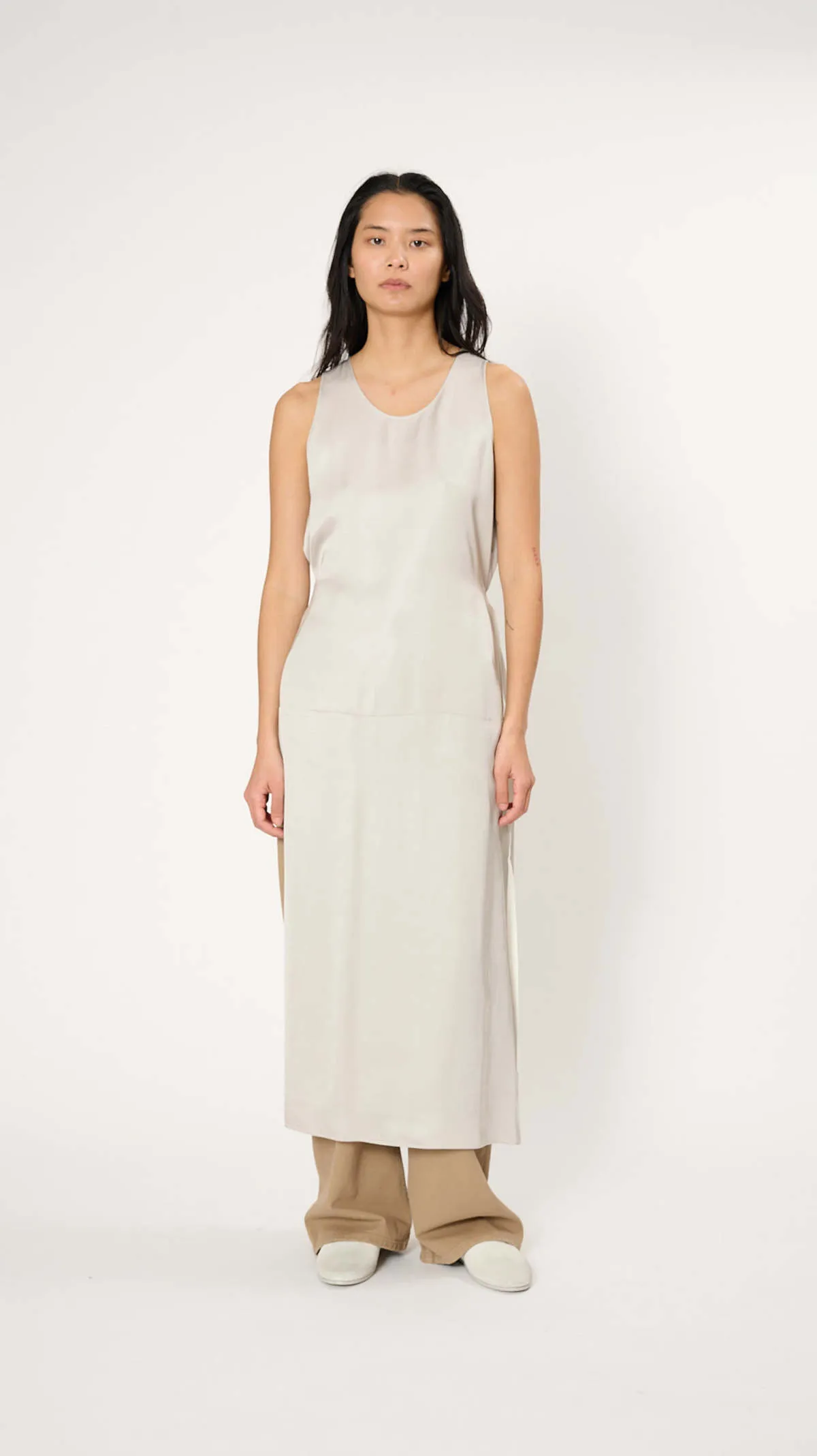 Satin Dress - Greige