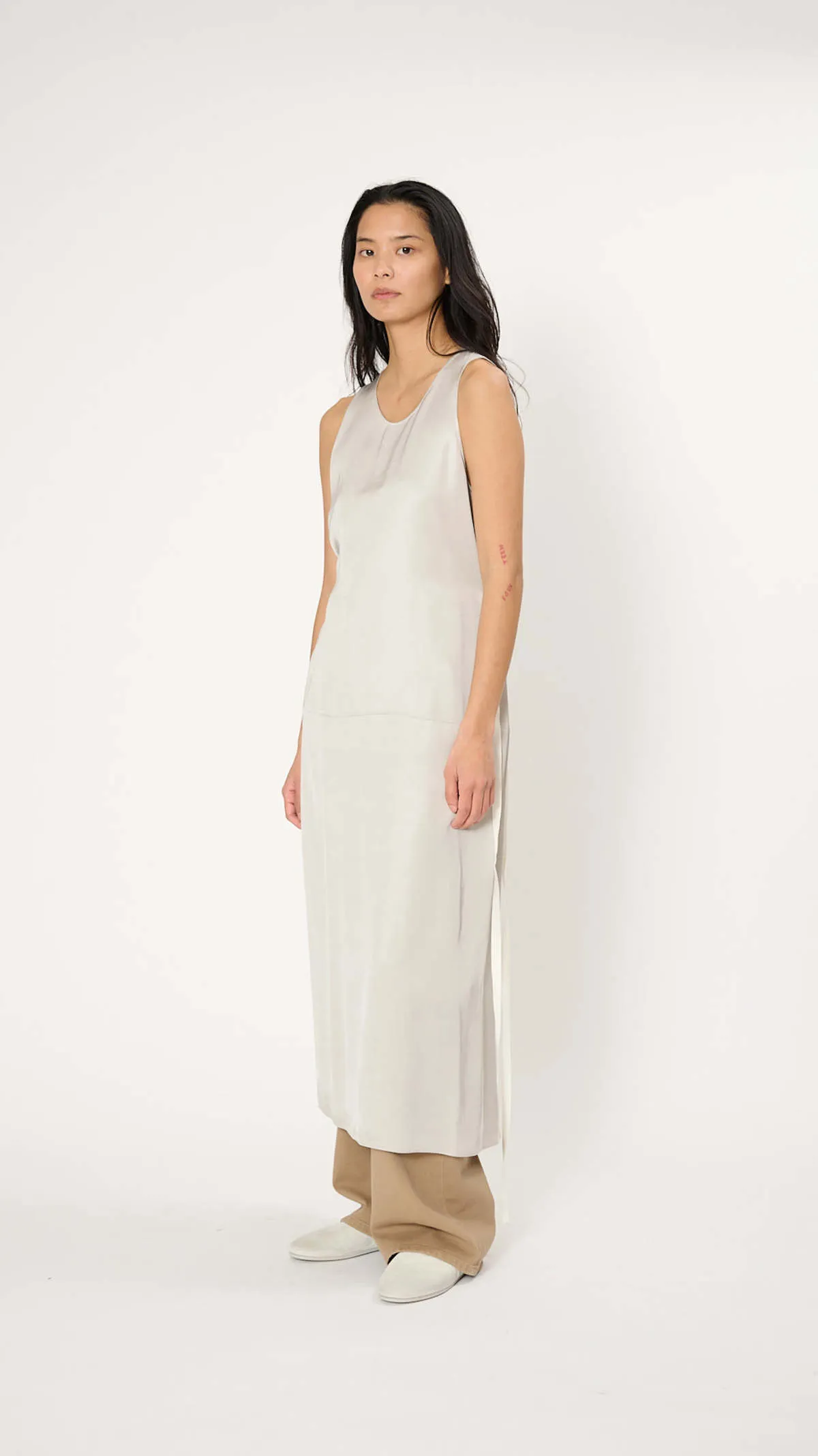 Satin Dress - Greige
