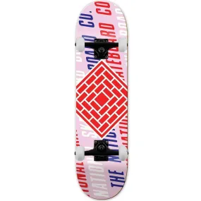 The National Logo Slant Pink Complete Skateboard 8.25