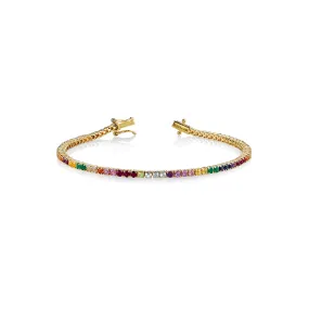 The Perfect Tennis Bracelet - Rainbow / 14k Yellow Gold