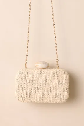 Wuthering Moors Beige Woven Clutch